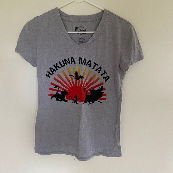 Disney Hakuna Matata Graphic T-Shirt Gray Size Small - Picture 1 of 5